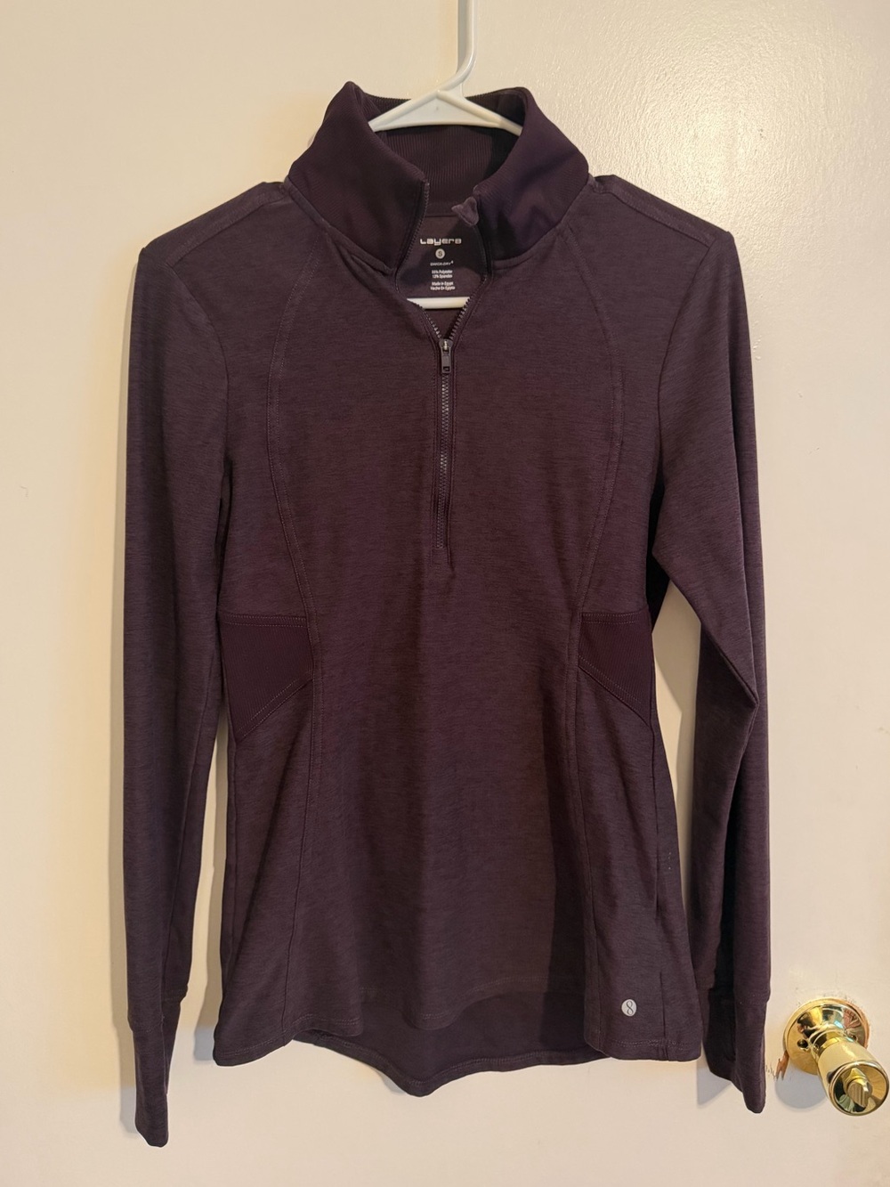 Layers Qwick-Dry Compression Long Sleeve Half Zip Up Sweater Maroon